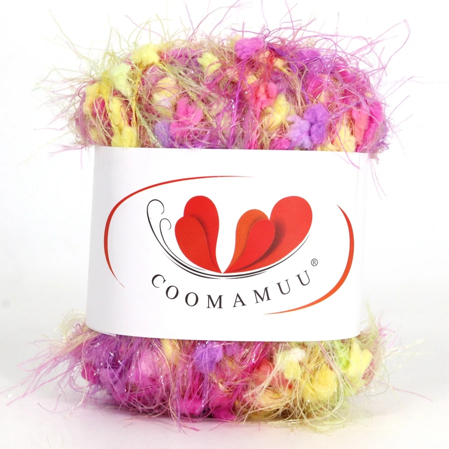 50G Special Rainbow Hand Knitting Crochet Bean Yarn Gold Silver Wool Thread For Baby Lady Scarf Sweater Glove Bag Hat DIY 5