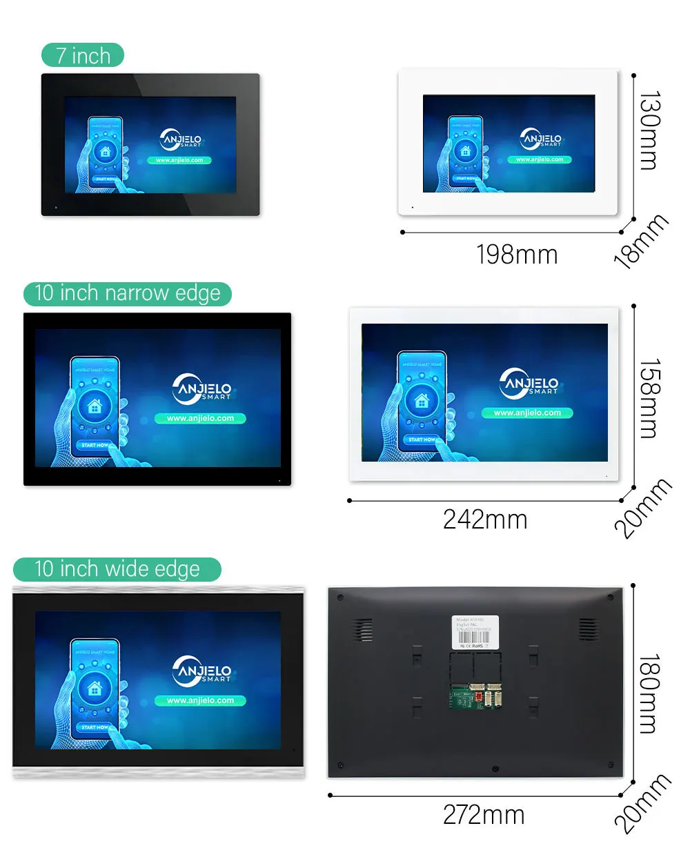 ANJIELO Fingerprint 5in1 Unlock Tuya Smart Visual Phone Video Intercom System Vi