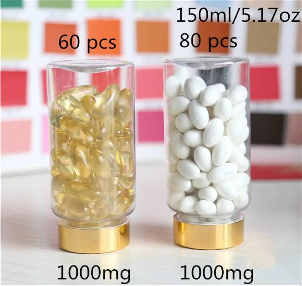투명 플라스틱 빈 병 분말 알약 캔디 목욕 소금, 밀봉 페이스트, 빈 용기, 80ml, 100ml, 120ml, 150ml, 4OZ, 30 개