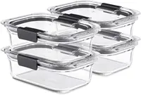 Rubbermaid Brilliance Glass Storage 3.2-Cup Food Containers with Lids 1