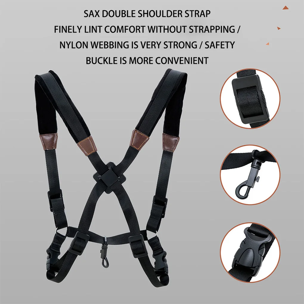 

Sax Strap Back Holder for Beginners Harness Belt Professional Buckle Quick Release Fleece Softness Shoulder Ropes