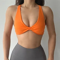 SHINBENE Fitness Padded Front Twist Sports Bras for Women Yoga Crop Tank Top Back Cross Workout Gym Bra - Image 6