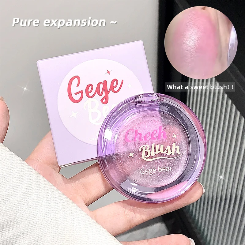 Warm Change Blush Clear Crystal Color Changing Highlight Long Lasting Fine Shimmer Blush Cream Natural Nude Makeup