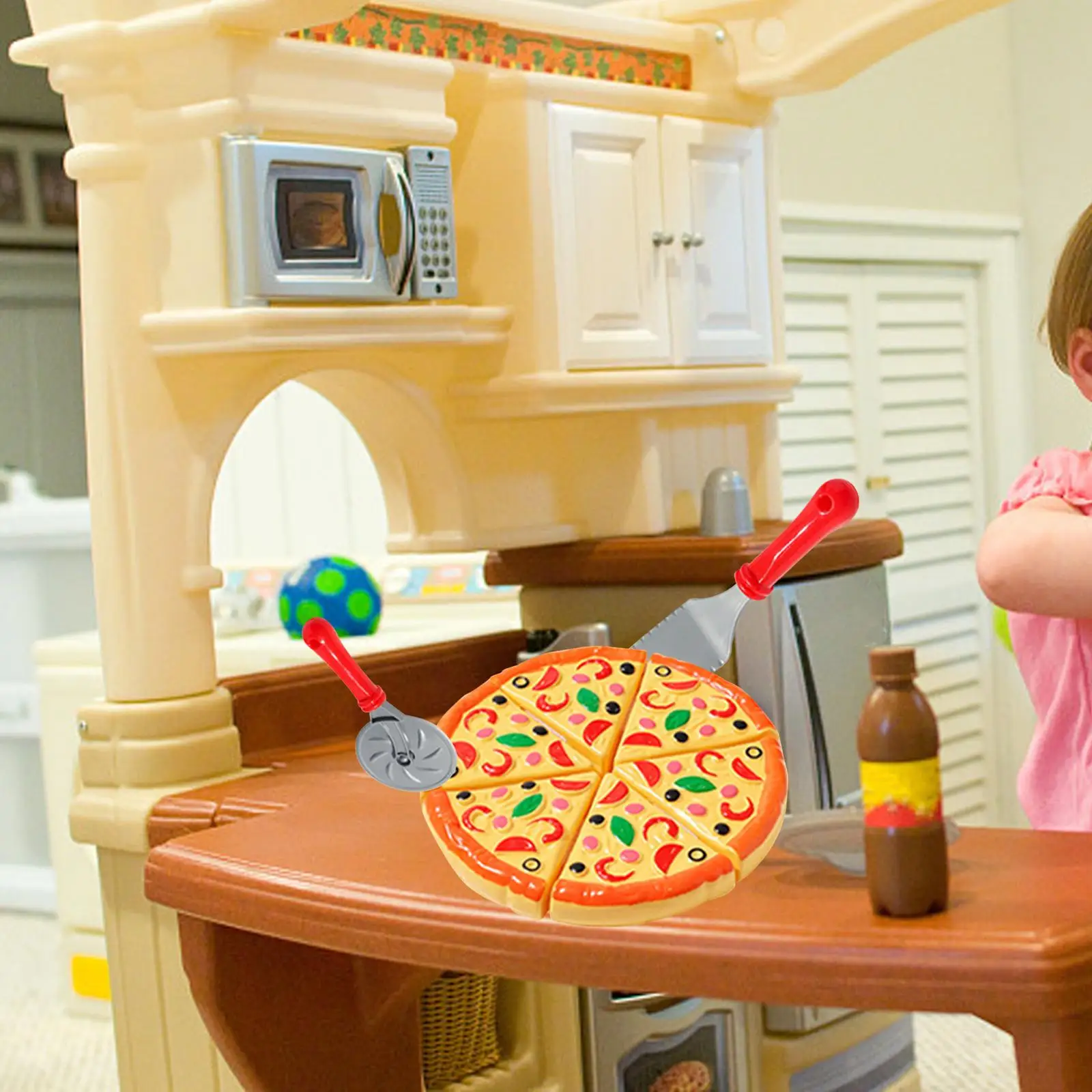 

Simulated Pizza Cutting Toy, Pretend Play Game Kitchen Cooking Educational Toys
