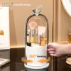 360° Rotating Makeup Brush Organizer with Dust-Proof Lid Plastic Cosmetic Storage Box for Brushes, Lipsticks,Eyebrow Pencils 3