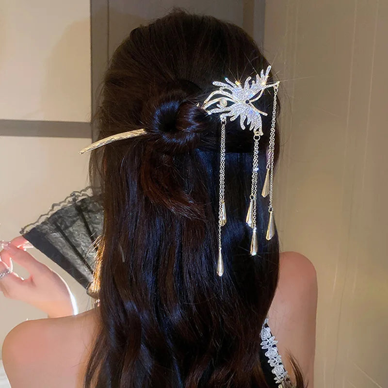 

Butterfly tassel hairpin Rhinestones fashion hairpin Classical metal hairpin hair accessories bridal hair accessories Gifts