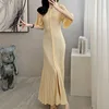 Summer Spring New French Elegant Fragrance High-end Slimming Knitted Mermaid Dress Hollow Slimming Fish Tail Knit Dress 2