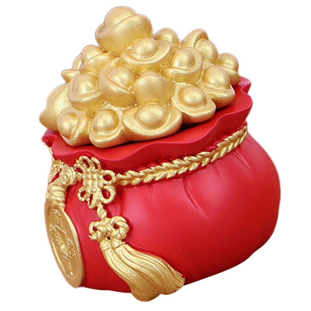 

Resin Money Bag Shape Adornment Wealth Retro Living Room Car Decoration Wealth Lucky Figurine Money Bag Model Decoration