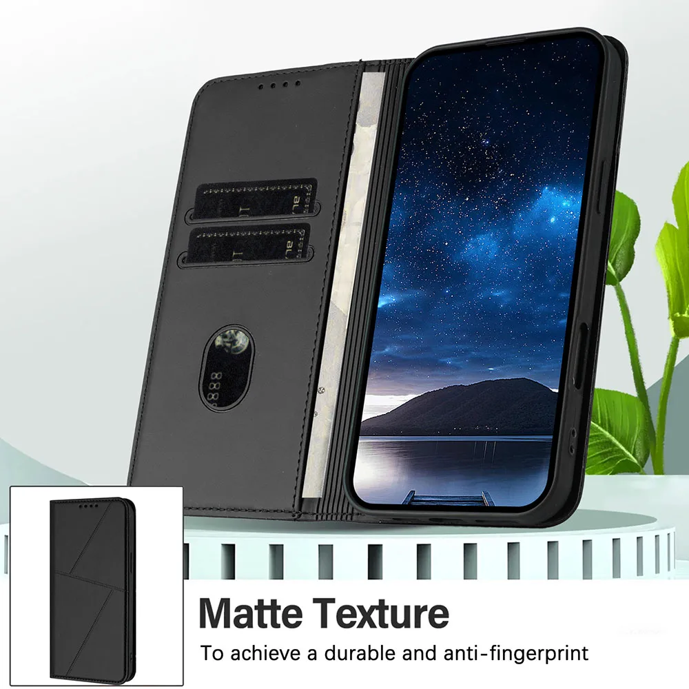 Leather Card Holder Case with Magnetic Back Cover