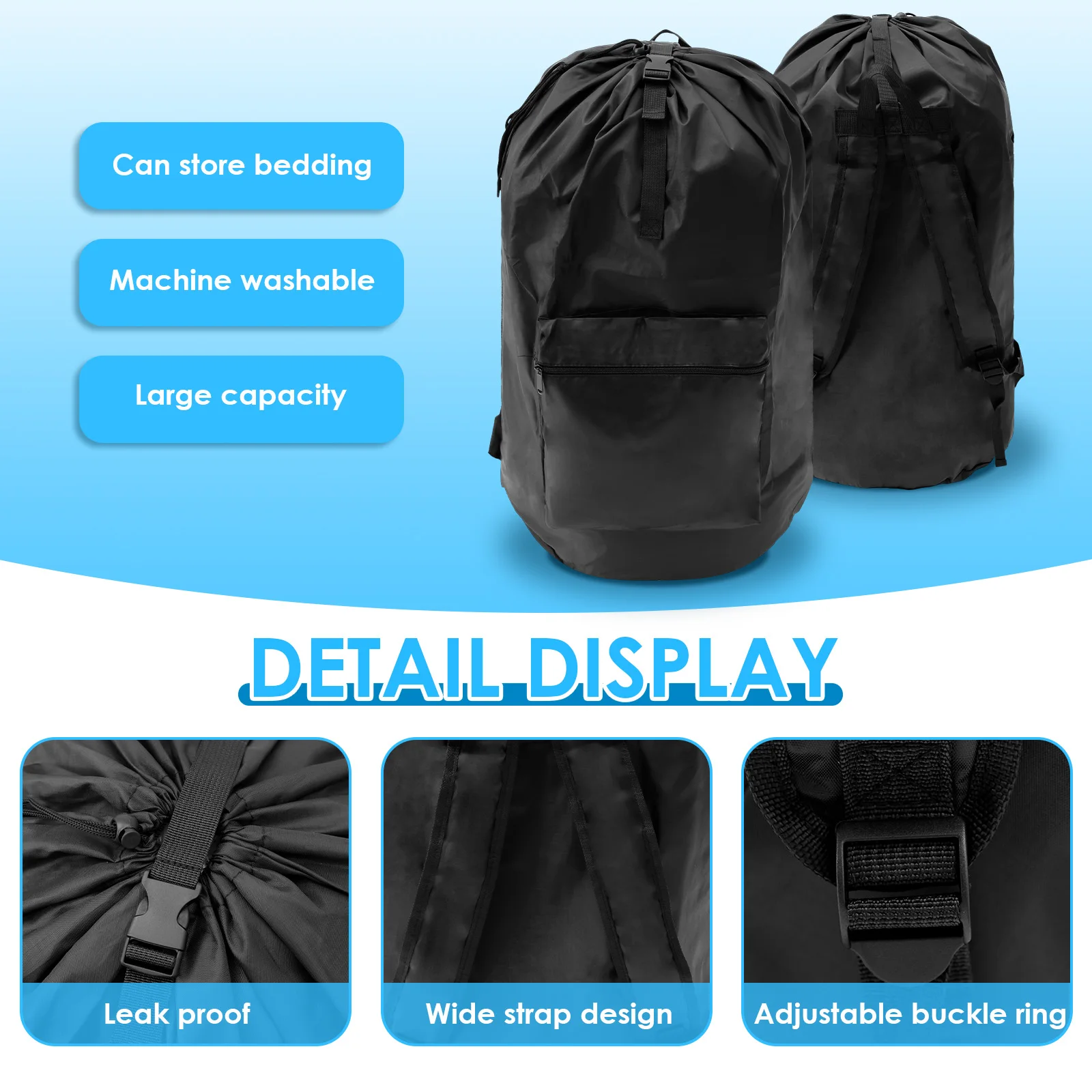 Laundry Backpack Bag Shoulder Straps Pocket Oxford Cloth Waterproof Backpack Laundry Bag Large Capacity Clothes Hamper laundry bag storage bags clothes washing bag
