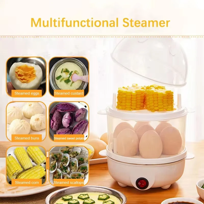 Egg Cooker Automatic Power Off Home 7 Eggs Multi-Functional Steamed Egg Custard Boiled Egg Machine Breakfast Artifact