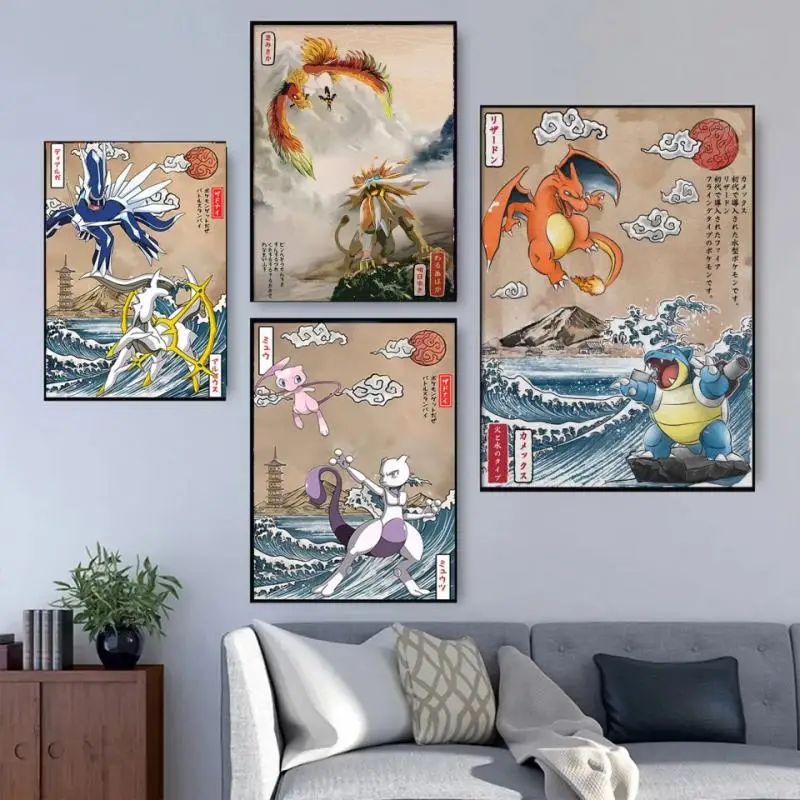 

Print On Canvas Lugia Mewtwo Decoration Paintings Children's Bedroom Decor Picture Gifts Hanging High Quality Art Classic