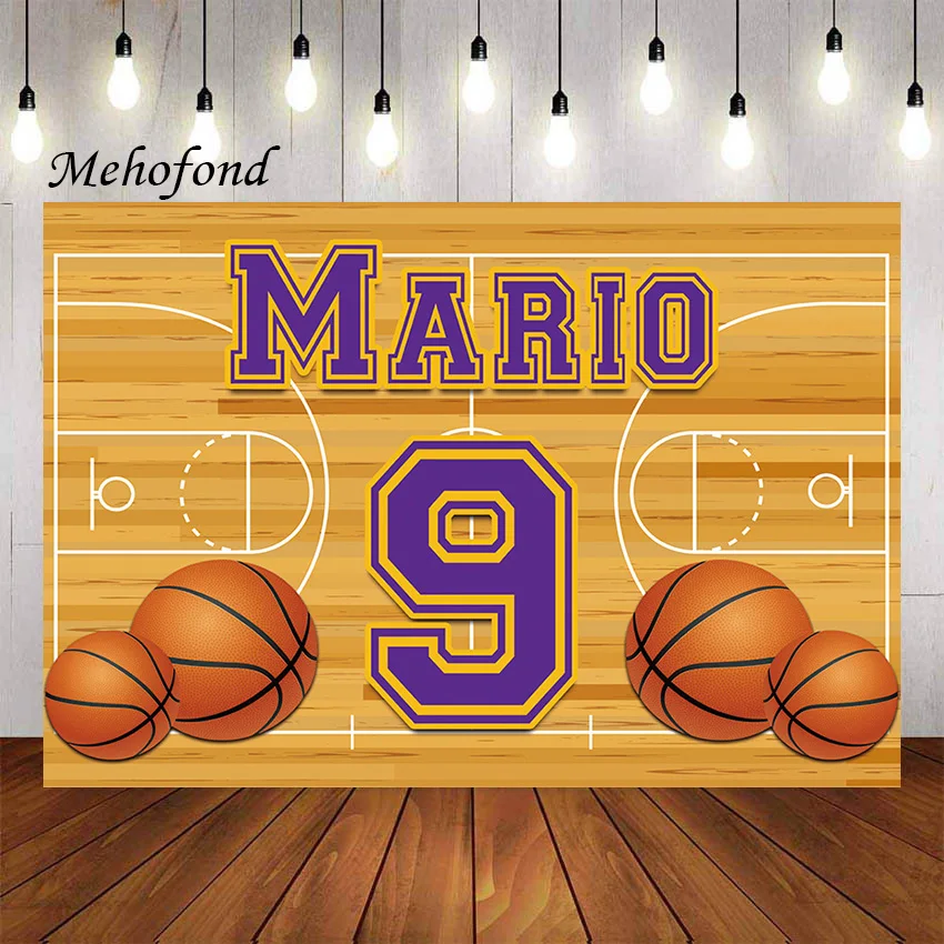 Photo Backdrop Mehofond Photography Background Basketball Theme Sport Court Stars Kids Boy Birthday Party Decoration Backdrop