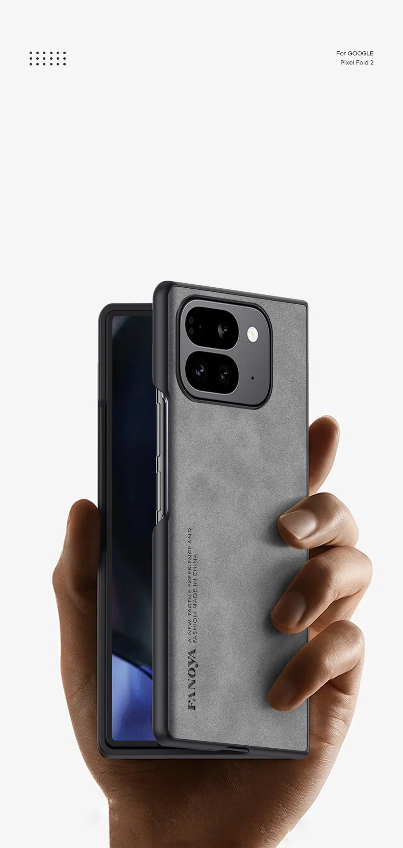 Matte Leather Back For Google Pixel 9 Pro Fold Case Slim Plastic Frame Protective Cover_voghion.com