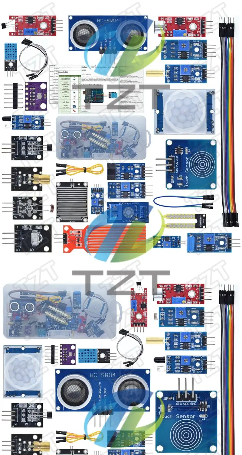 Tzt 22-in-1 Sensormodul-Kits für Arduino Himbeer Pi Iot Anfänger lernen Starter Kit – Detail 3