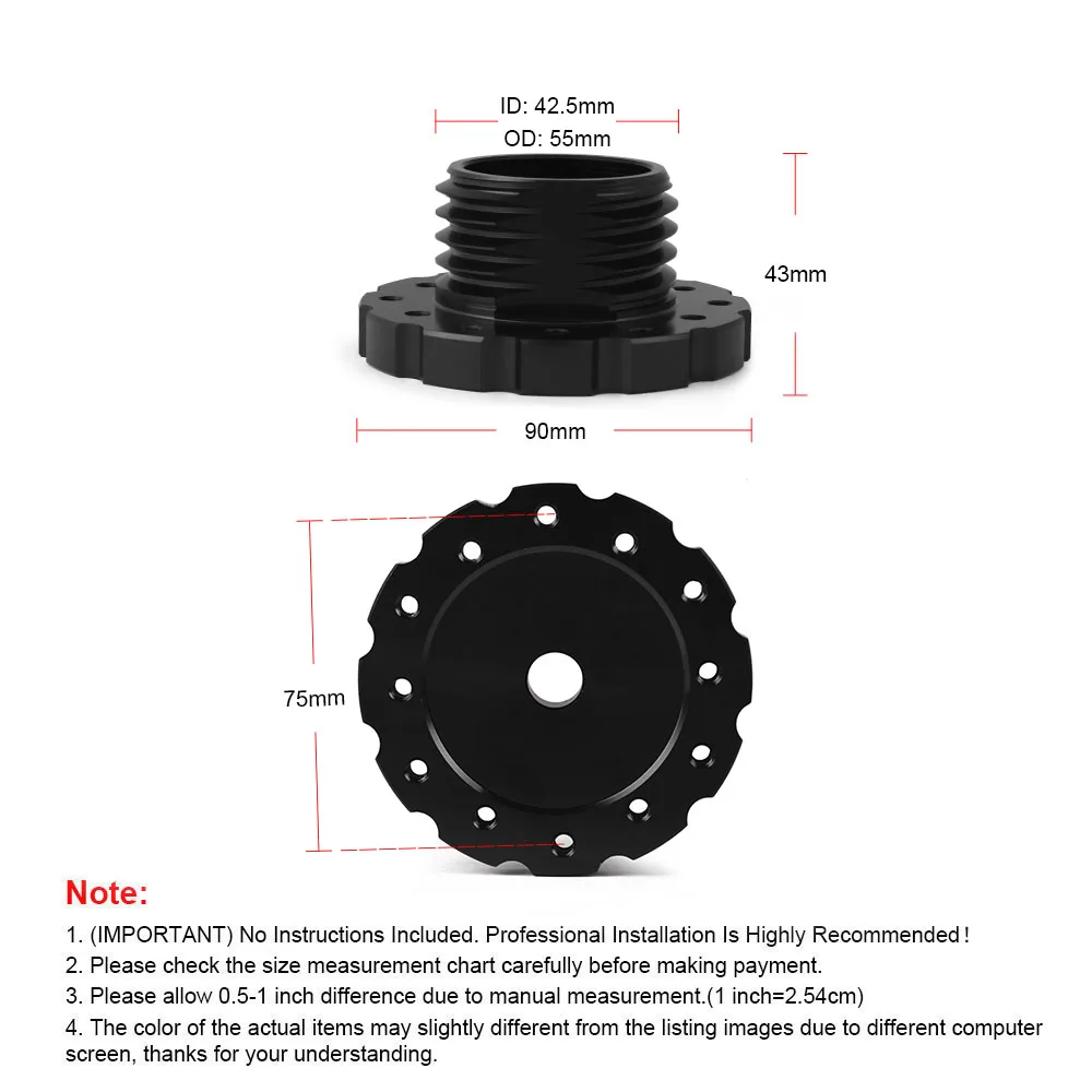 Aluminum 75MM Sim Racing Steering Wheel Adapter