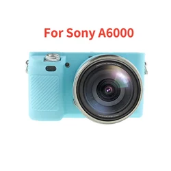Durable Silicone Armor Skin Camera Bag Body Protector in Sleek Design (A6000 Blue)