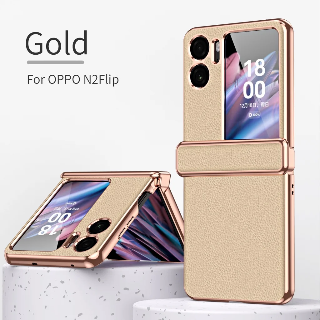

Кожаный флип-чехол для телефона с петлями для OPPO Find N2