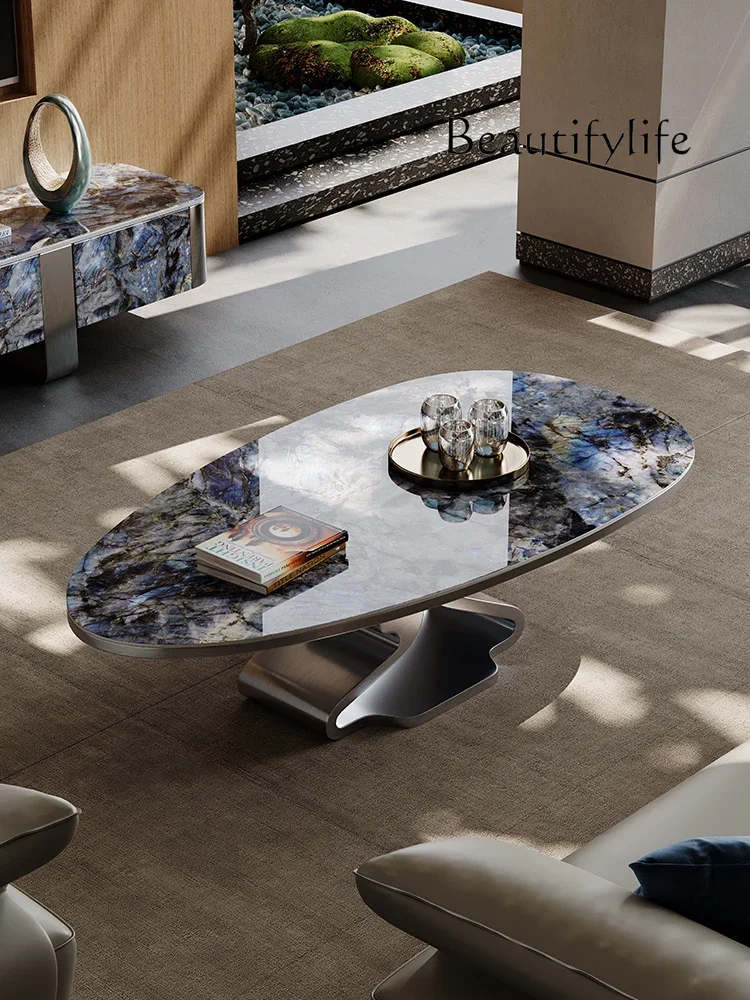 

Американский простой современный роскошный высококачественный журнальный столик из микролита для гостиной в маленькой квартире