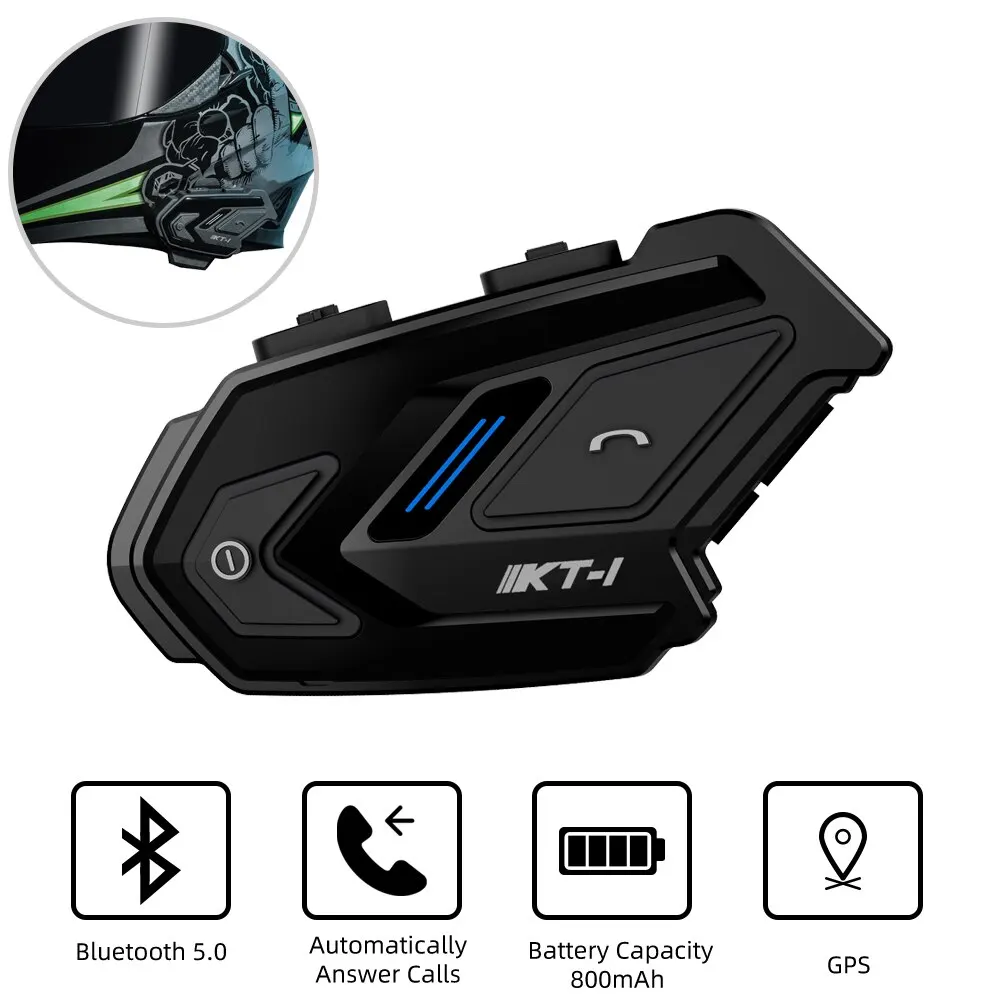 Auriculares Bluetooth Para Casco De Moto | Manos Libres Impermeable Con Micrófono Externo | Larga Duración