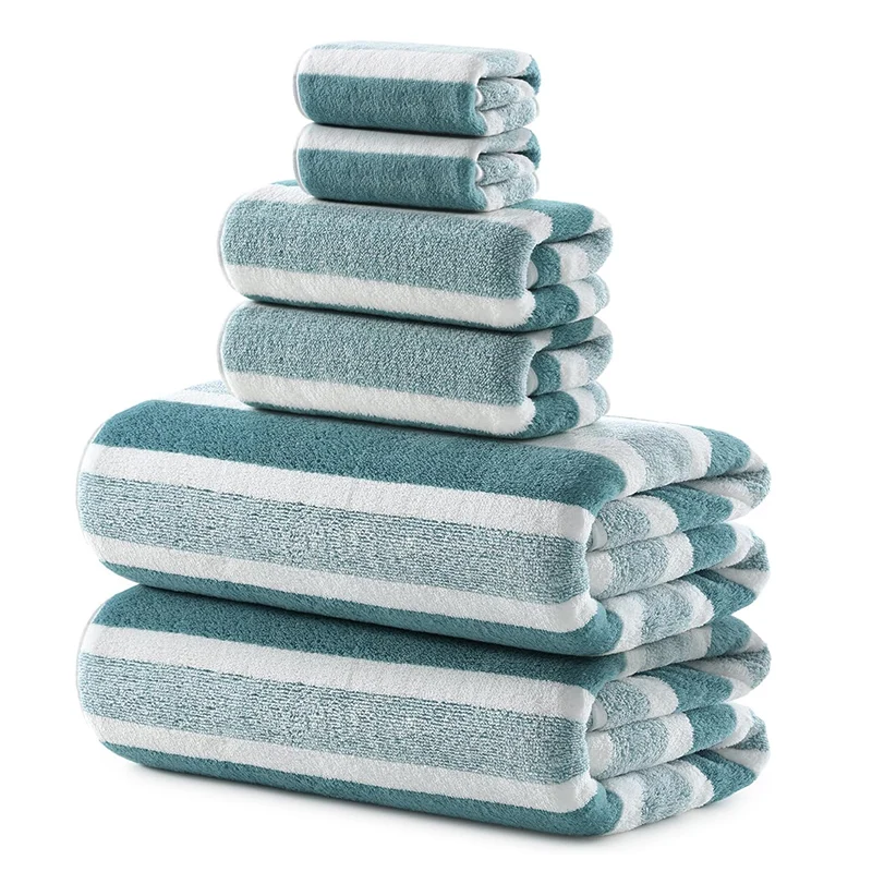 Serviettes de bain rayées