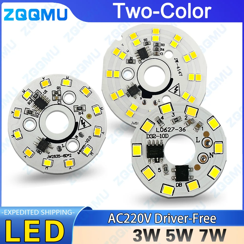 3W 5W 7W LED PCB Board SMD2835 COB Chip 220V Full Power No Driver Needed Light Source Board Linear for Downlight DIY Replacement