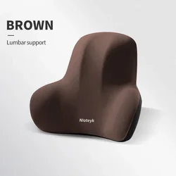 Ergonomic Memory Foam Car Neck and Lumbar Support Cushion Set (Brown waist)