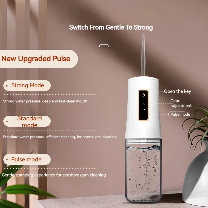 3 Modes Portable Dental Oral Irrigator Water Flosser Electric Teeth Cleaner For Removing Yellow Teeth, Smoke Stains, Teeth Stone new trend 2 in 1 three modes portable oral irrigator water flosser and electric toothbrush 2 in 1 combination