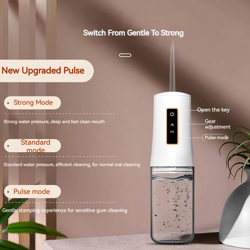 3 Modes Portable Dental Oral Irrigator Water Flosser Electric Teeth Cleaner For Removing Yellow Teeth, Smoke Stains, Teeth Stone new oral irrigator usb rechargeable water flosser portable dental water jet 6 tip 240ml water tank ipx6 waterproof teeth cleaner