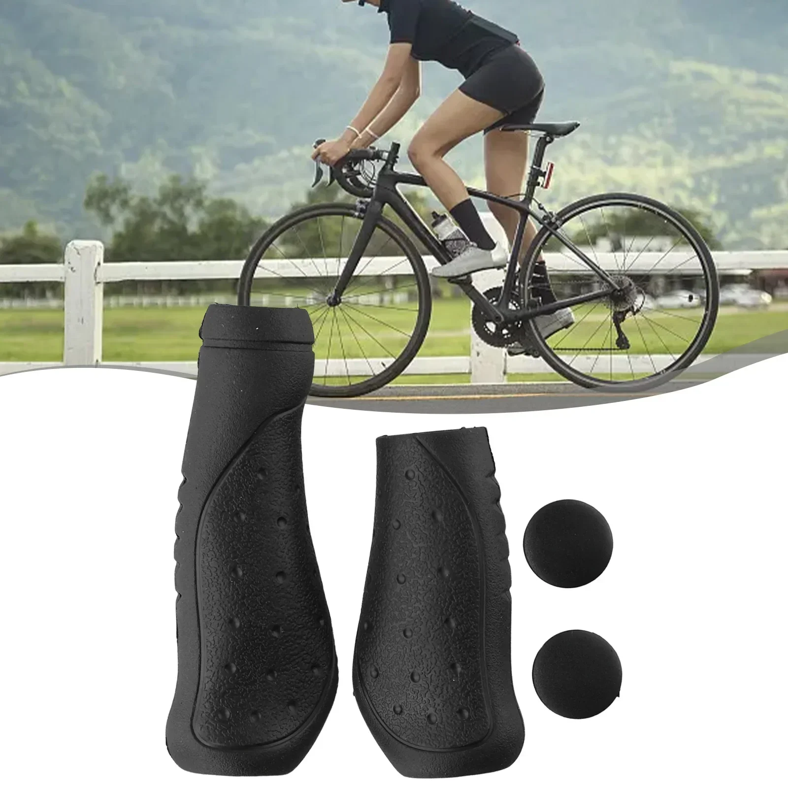 1Pair Mountain Folding Bicycle Handlebar Grip Long/Short Shift Black Handle Grips MTB Bike Practical Replacement Accessories