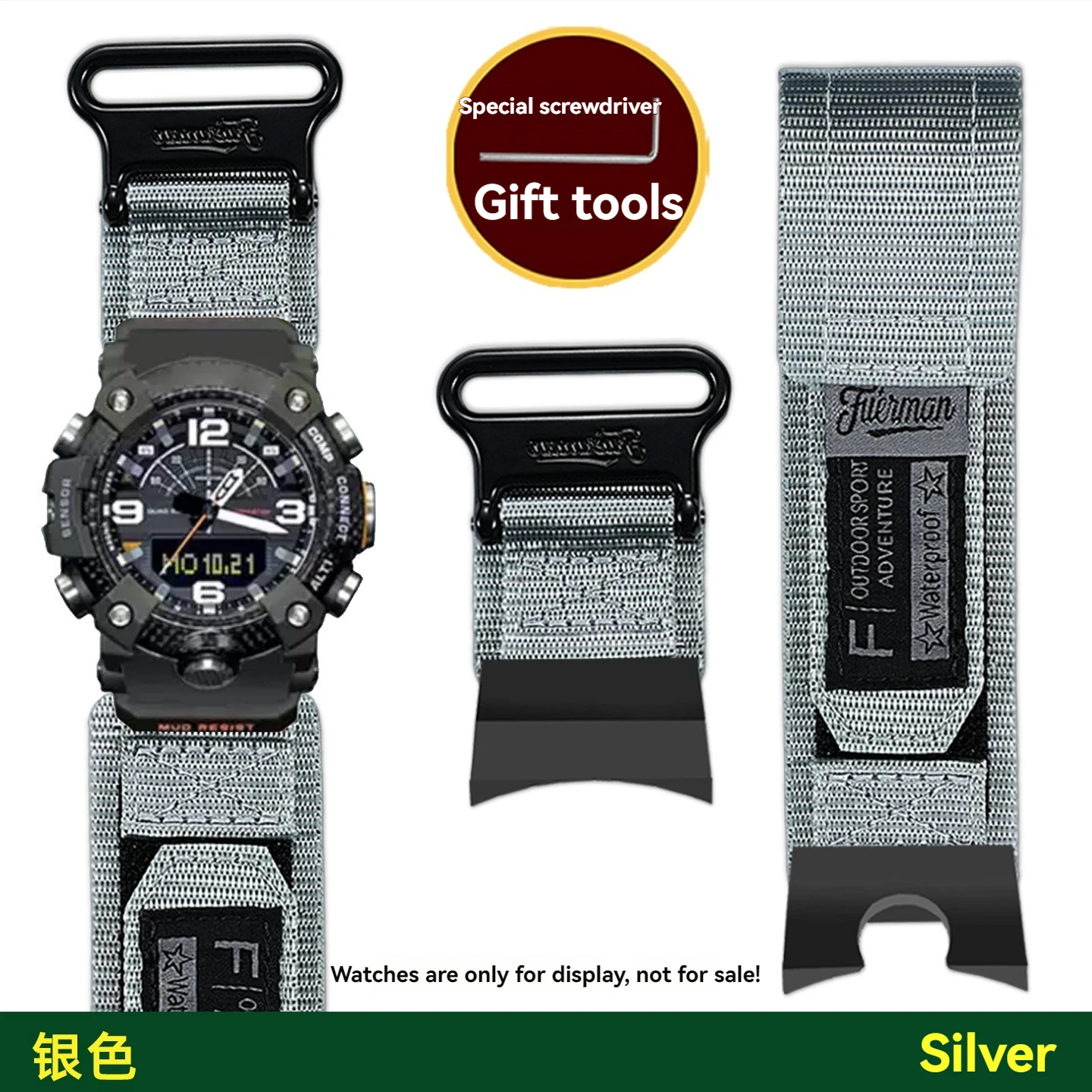 Premium Outdoor Nylon Canvas Watch Strap for GG-B100 Little Mud King