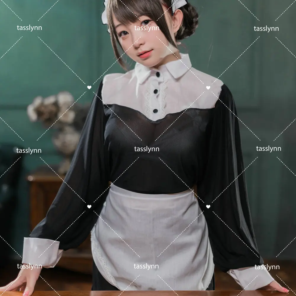 Maid Costume with Ruffled Trim - Vintage Roleplay Edit