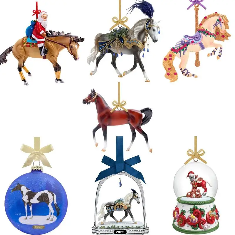 Acrylic Horse Ornaments for Christmas Tree Exquisite Hanging Craft Pendant Party Decorations for Christmas Trees Windows Walls