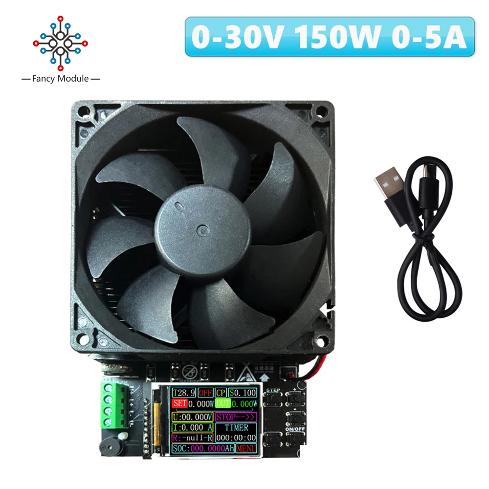 

150W 5A Battery Capacity 4-wires Tester Type-C Electronic Load Discharge Instrument Controller Lithium Battery Discharge Monitor