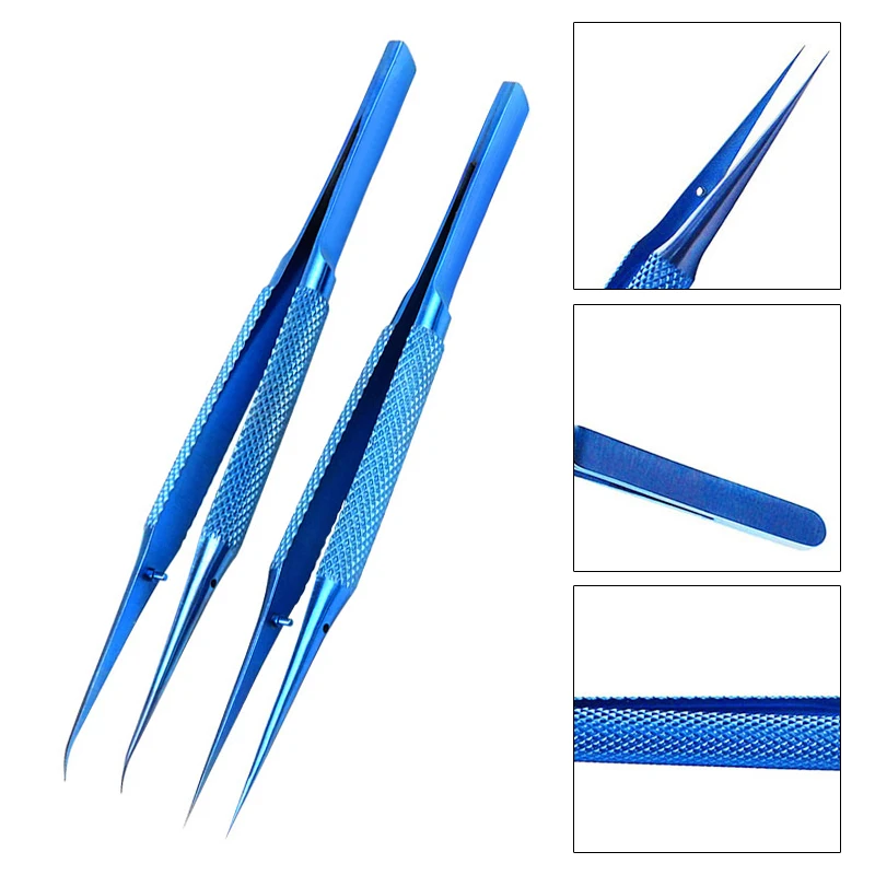 Precision Tweezers Tweezers Professional Maintenance Tool 0.1mm Edge Precision Fingerprint Tweezers Titanium Alloy Board Flying