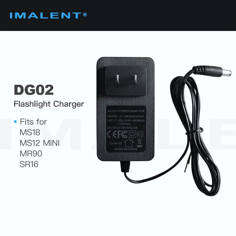 

Imalent DG02 Flashlight Charger, Fits for MS18 / MS12 MINI / MR90 / SR16, AC/DC Power Adapter