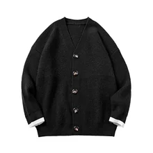 

2022NEW 2021 Latest Casual Clothing spring and autumn Wool Men's Cardigan Fashion Cashmere Sweater Loose Solid Color Casual