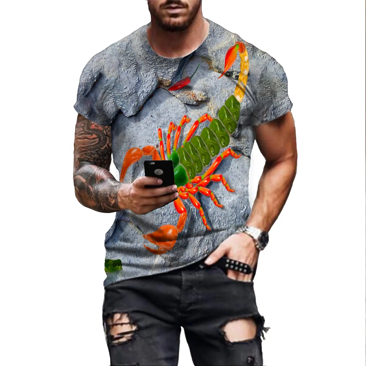 

Hot Selling Men's T-shirts Animal Scorpion 3D T Shirt Casual Tops Fashion O-neck Short Sleeve Streetwear Tee Drop Shipping Cloth