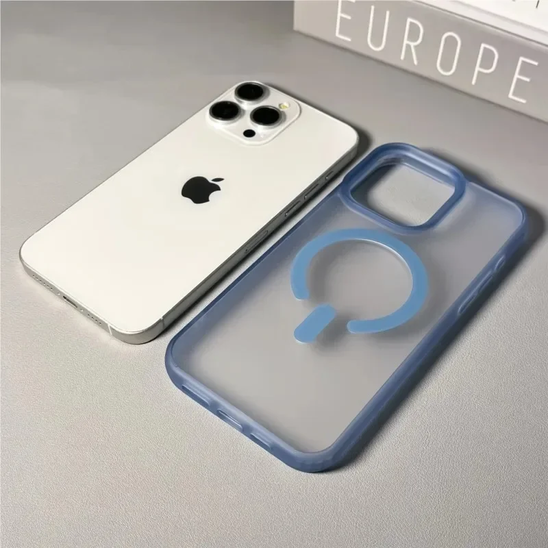 Luxury Matte Magnetic Wireless Charging Case - Clear Shockproof Bumper Cover