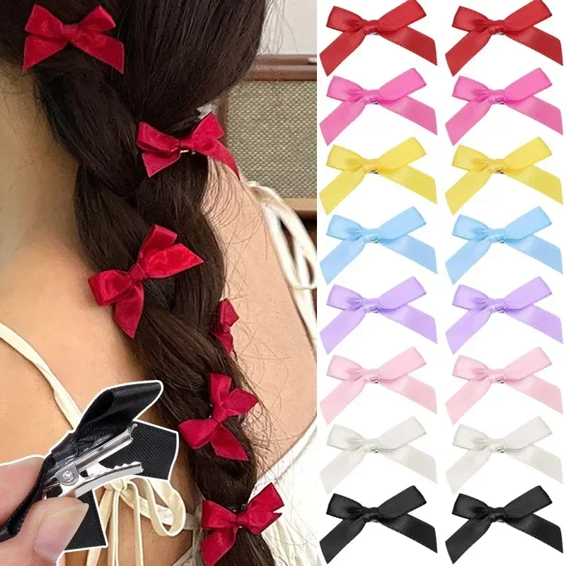 Cinta de seda de colores para mujer, pinza para el pelo con lazo, pasadores de Ballet, coloridos, accesorios Y2K