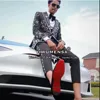 Exquisite Diamond Beaded Suits Men Single Breasted Prom Blazers Customized 2 Pieces Groom Wear Wedding Tuxedos terno masculino 4