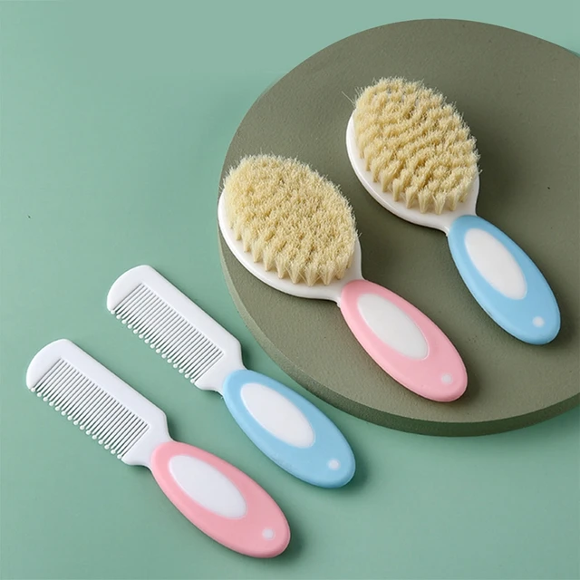 Brosse à cheveux Portable pour bébé, ensemble de 2 pièces, peigne pour  nouveau-né, nourrissons, tout-petits, brosse à cheveux doux, masseur de  tête, fournitures de soins capillaires pour enfants - AliExpress