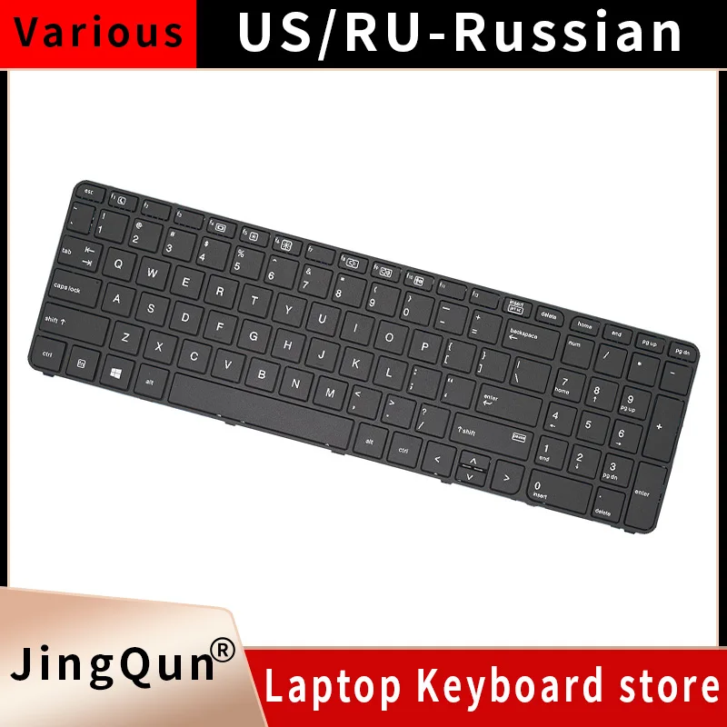 Black Frame Backlit Russian Keyboard Replacement