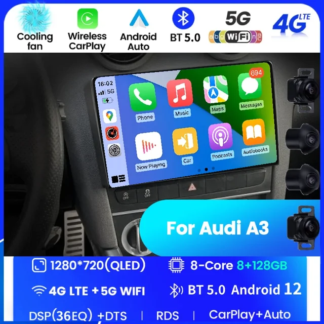 Android IPS CarPlay Car Radio Multimedia Video Player Auto Stereo GPS For Audi  A3 8P 2003 2004 2005 2006 2007 2008-2013 2din SWC - AliExpress