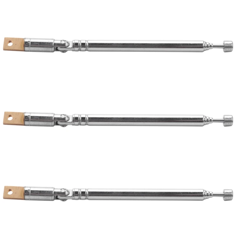 

3X Replacement 25.4Cm 10 Inch 5 Sections Telescopic Antenna Aerial For Radio TV