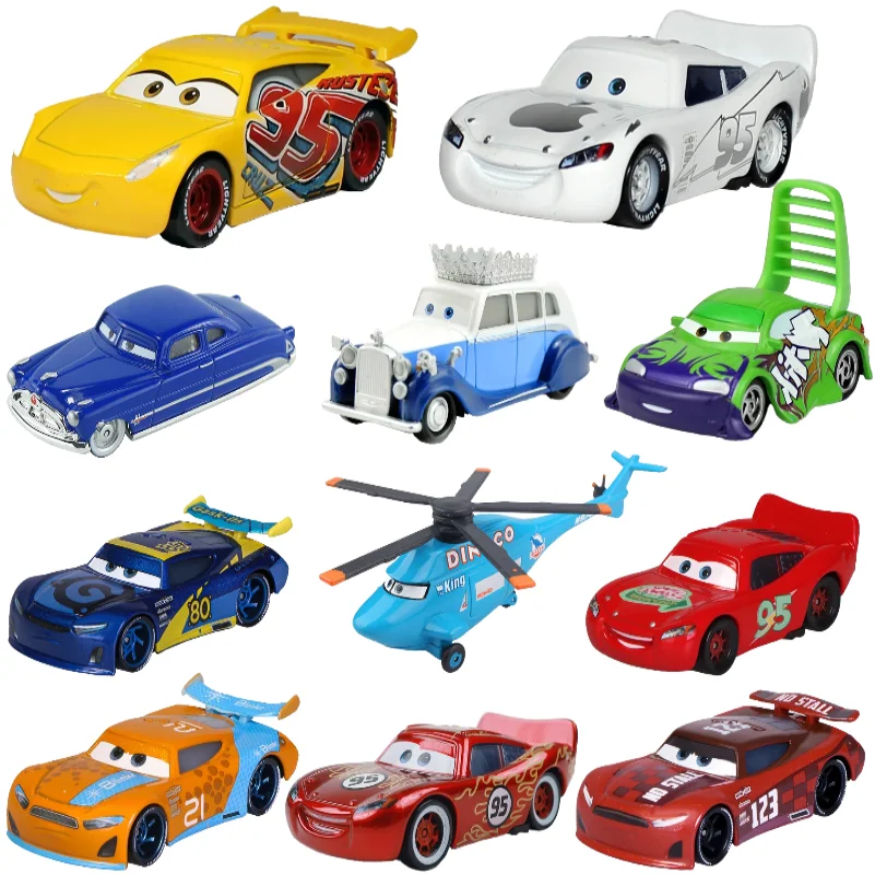 Disney Pixar Cars 2 3 Metal Diecast Vehicle Aircraft Champion Queen Lightning Mcqueen Vingo Mother Cars Toys Chrismas Kids Gifts