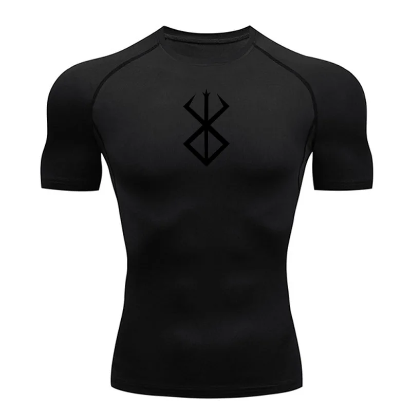 Camiseta de verano para correr para hombre, camiseta de compresión de manga corta, camiseta deportiva para gimnasio, ropa deportiva transpirable de secado rápido blanca y negra para MMA