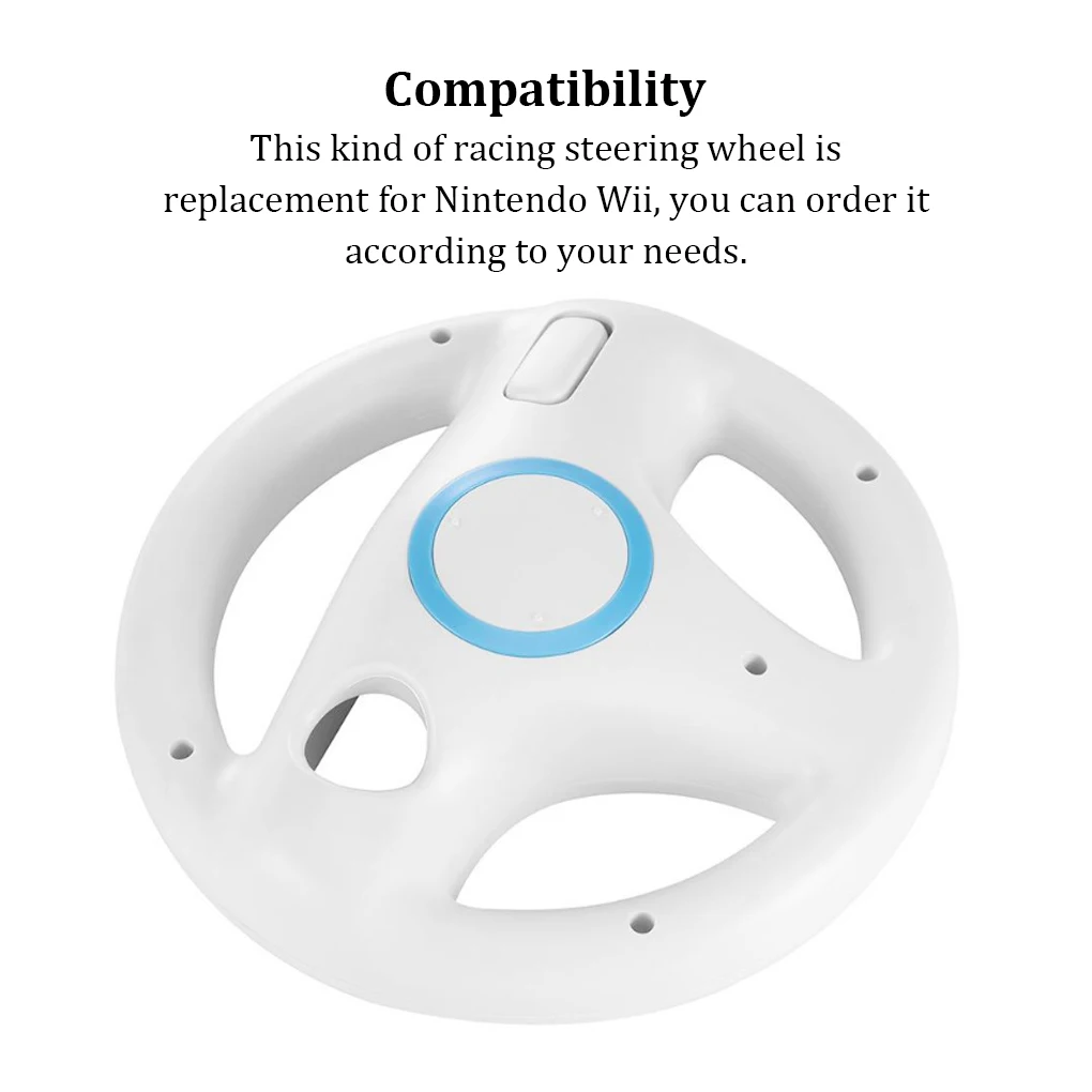 Racing Steering Wheel Video Remote Controller Professional Gamer Maintenance Spare Replacement for Nintendo Wii