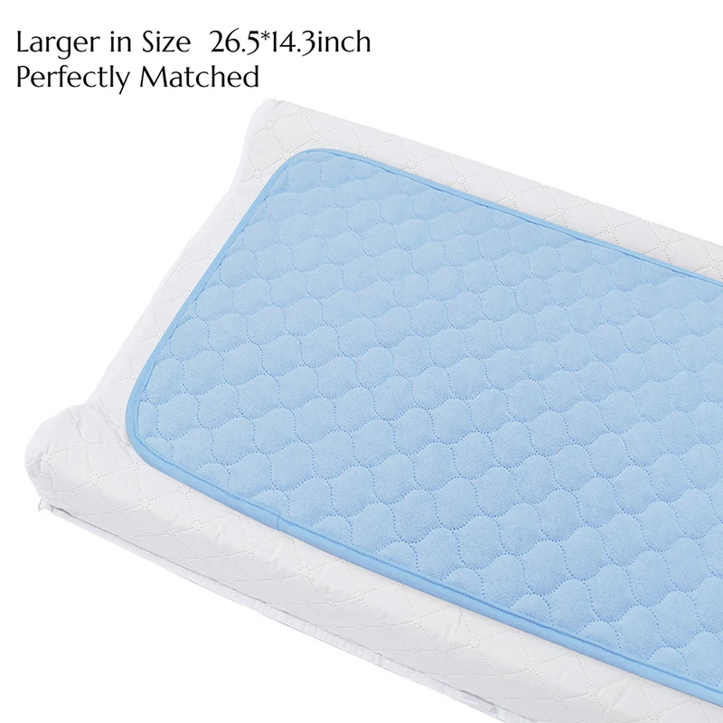 Reusable Waterproof Changing Pad Liners Non-slip Rectangle 26.5*14.3inch Quilted Absorbent Bassinet Mat Liners Changing Table