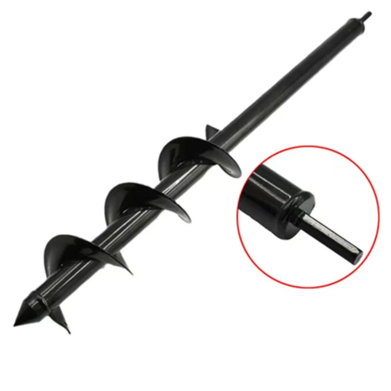 10x57cm Earth Auger Spiral Drill Bit Planter Drill Auger Yard Gardening Bedding Planting Hole Digger Replacement Garden Tools 4